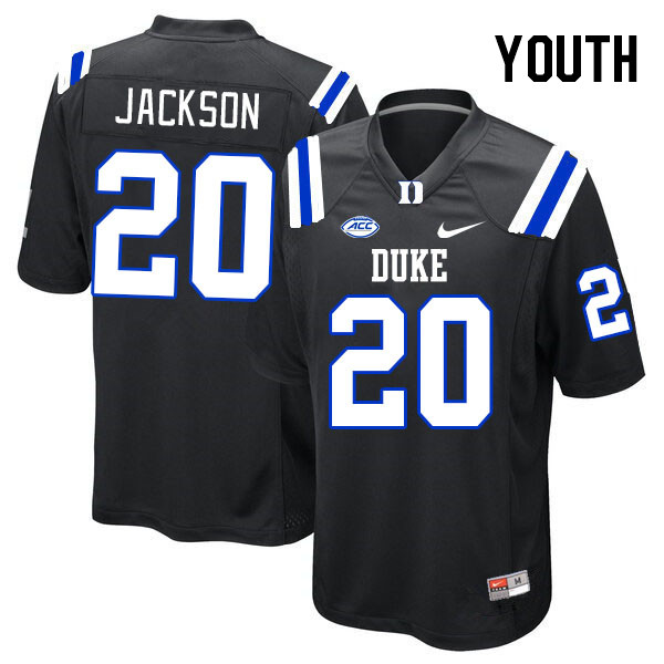 Youth #20 Zach Jackson Duke Blue Devils College Football Jerseys Stitched-Black